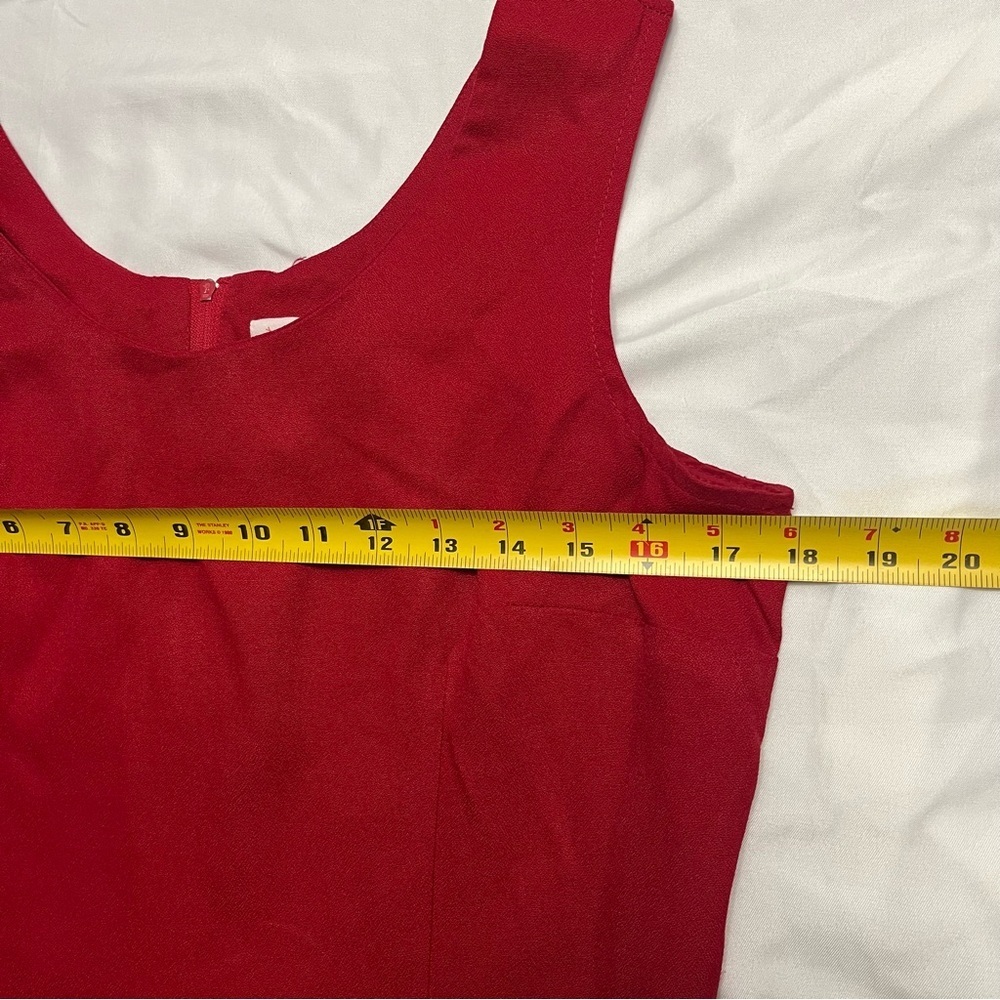 Vintage 90s Red Sheath Dress Made in Canada M / 8 - Picture 5 of 6